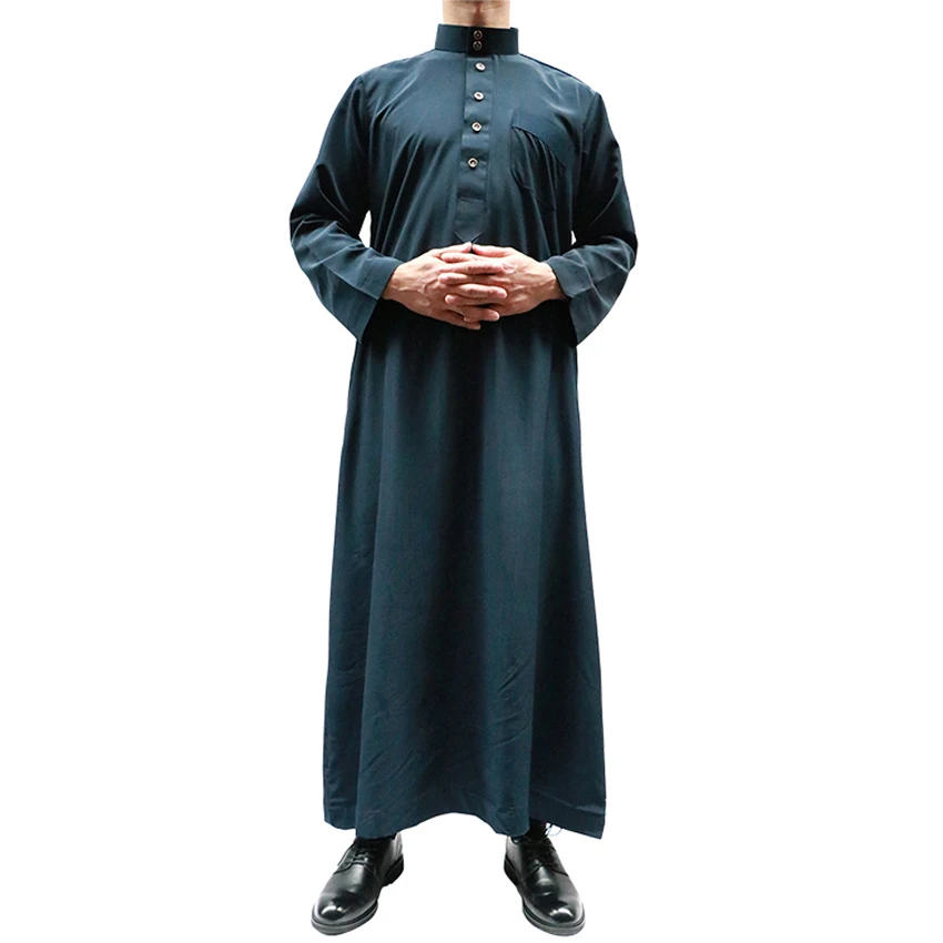 Мужские зимние толстые с длинным рукавом Jubba Thobe мусульманские традиционные