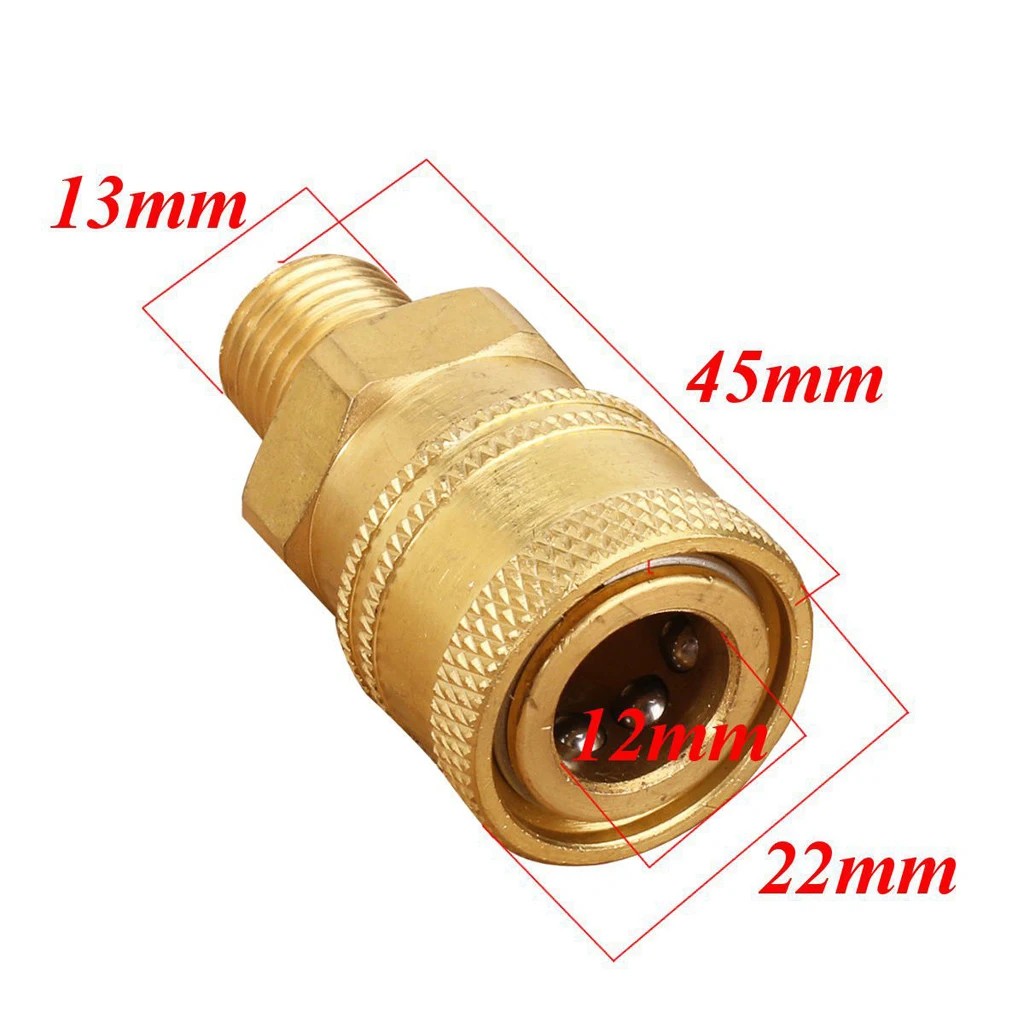 1x Brass Pressure Washer Quick Connect 12mm to 1/4 Male Coupler Adapter
