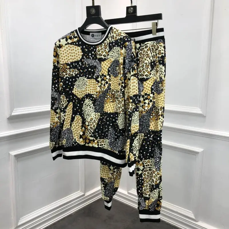 2019 осень 19fw новый модный бренд Свитшот пуловер + брюки знаменитый С Длинным