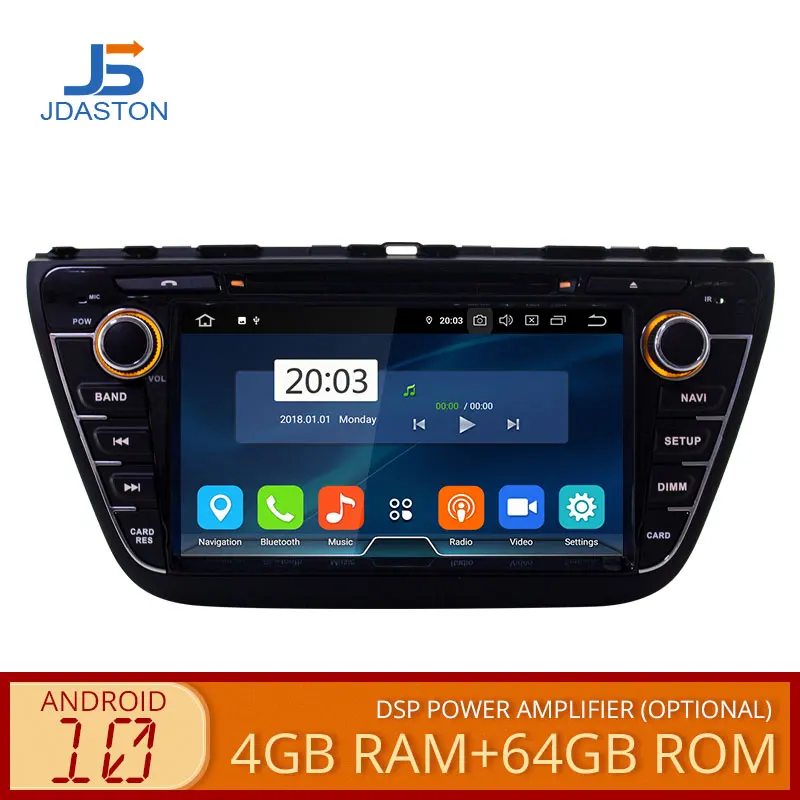 Автомобильный DVD-плеер JDASTON 2 DIN Android 10 для Suzuki SX4 S-Cross 2013 2014 2015 2016 мультимедиа GPS