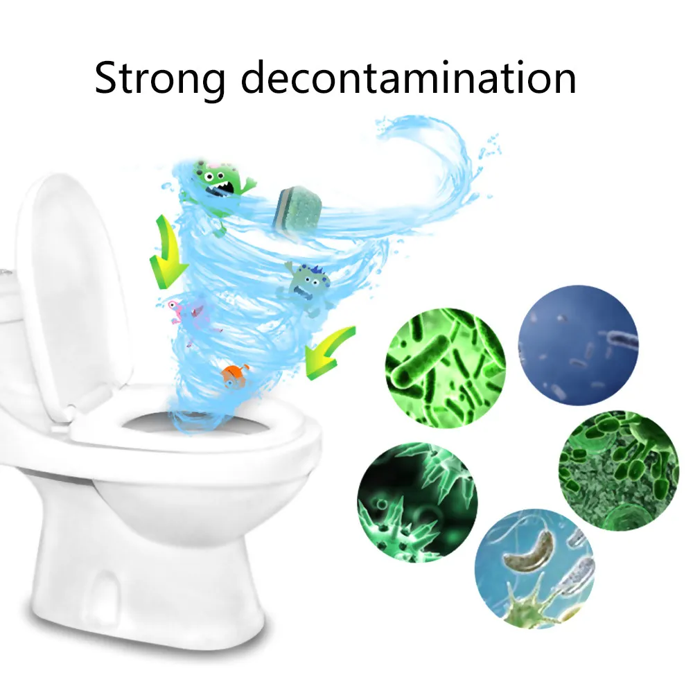 1Pcs Automatic Bleach Toilet Bowl Tank Cleaner Blue Tablets Flush Cleaner wholesale #2c11  (10)
