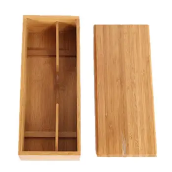 

New Solid Wooden Bamboo Chopsticks Storage Box Utensil Holder Tableware Organizer Serving Tools Container For Cutlery