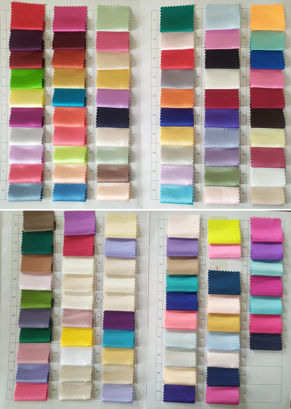 satin color chart