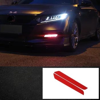 

2Pcs Red Fog Light Stickers For Honda Accord 2018 2019 JDM Front Overlays Vinyl Sticker Car Decor Reflective Light Film Stickers