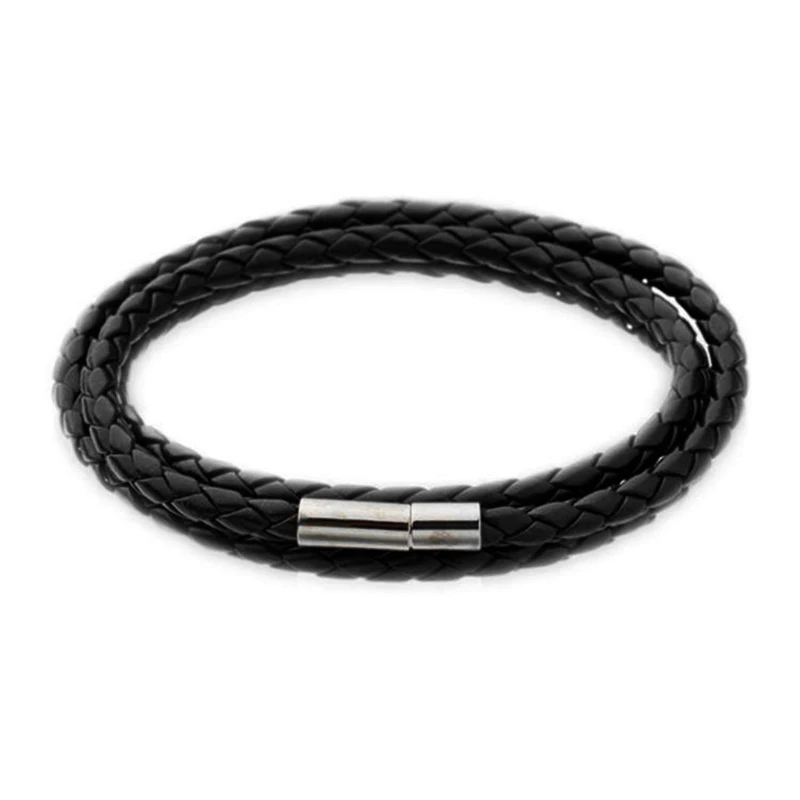 Men's Multilayer Weave Twisted Bracelet Retro Black Coffee Color PU Leather Wristband Bangle Male Fashion Wild Charm Bracelet