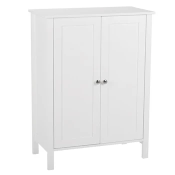 

In Stock USA Warehouse FCH Double Doors Bathroom Cabinet Storage Products White Drop Shipping