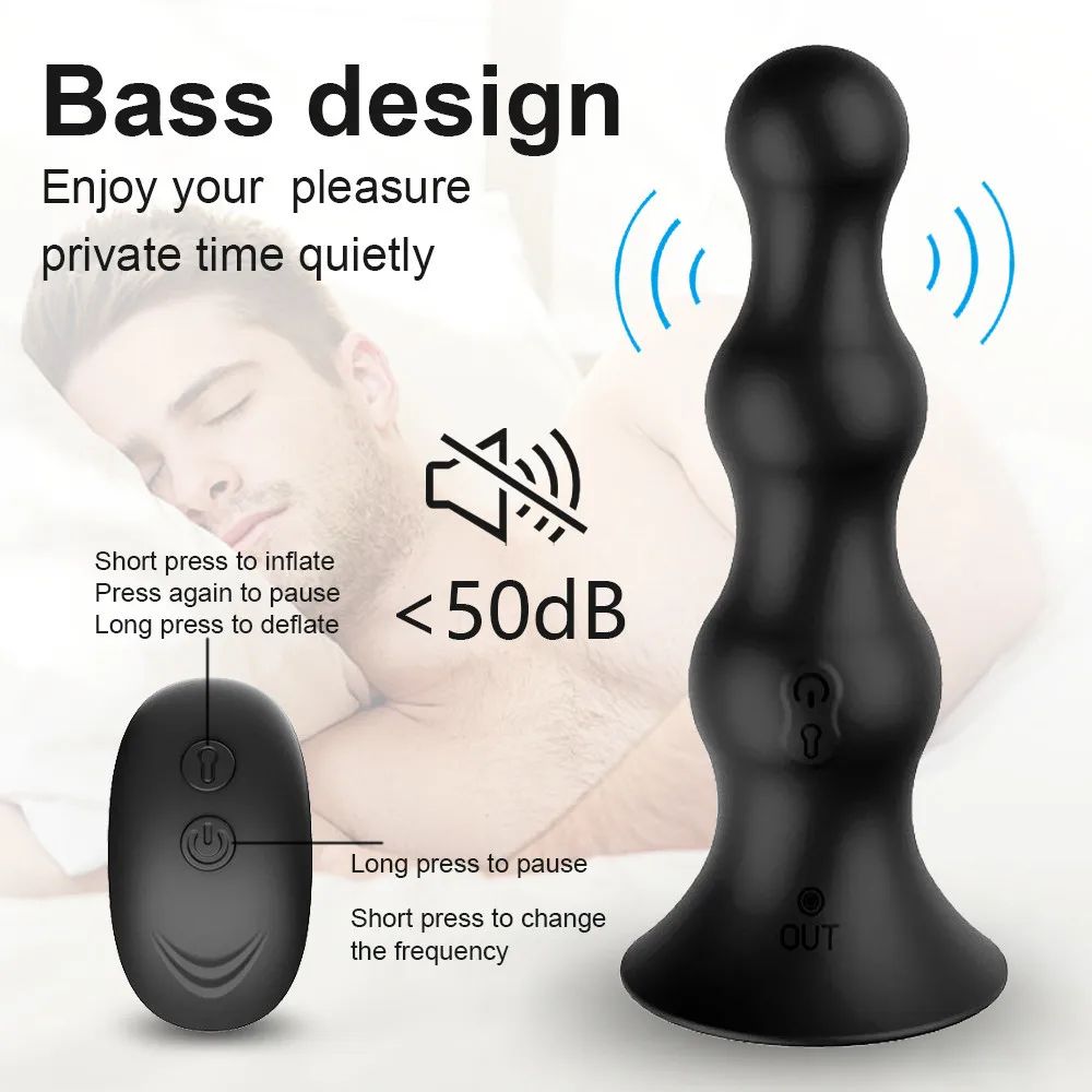 Anal Plug Dilator Wireless Remote Control Electric Inflatable Male Prostate Massager Anal Expander Adult Products