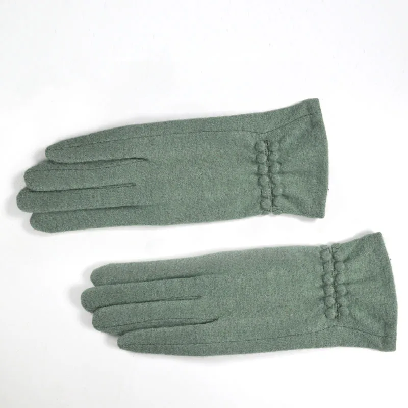 Зимние женские шерстяные перчатки, кашемировые осенние толстые теплые рукавицы с сенсорным экраном, женские шерстяные перчатки с полным пальцем, женские роскошные зимние перчатки - Цвет: Bean