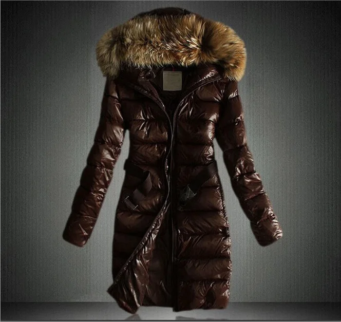 

2018 Ozhouzhan Winter New Style Large Fur Collar Fashion Slim Fit Mid-length down Feather Cotton-padded Clothes Women's Wholesal
