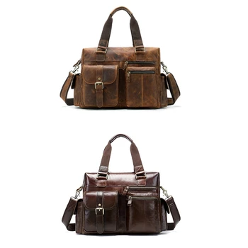 

Vintage Travel Bag Large Capacity Leather Shoulder Tote Cross-Section Outdoor Travel Handbags Briefcase Crossbody Bag