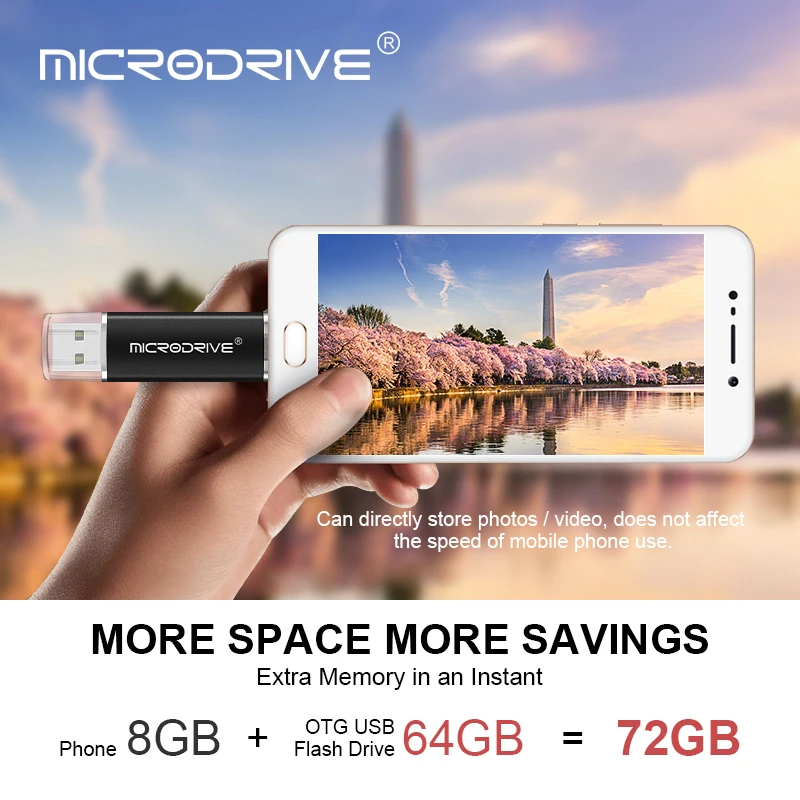 2 в 1 Смарт OTG usb флэш-накопитель 64 ГБ 32 ГБ 16 ГБ 8 ГБ 4 ГБ 128 ГБ Флешка карта памяти для телефона otg usb2.0 U диск
