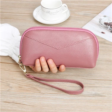 Dark pink Кошелек женский красный/синий/розовый/чёрная сумка на молнии Женский Длинный кошелек из искусственной кожи модная сумка для мобильного телефона - Цвет: Dark pink