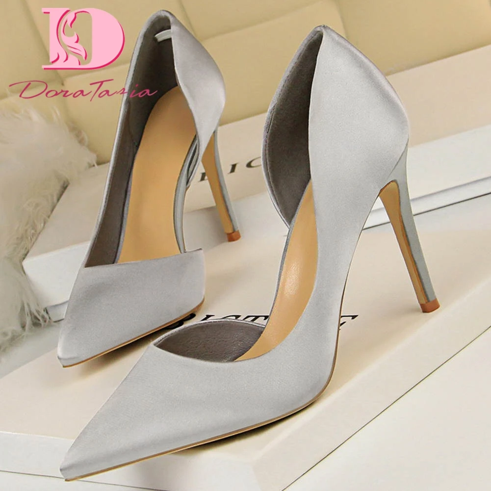 

Doratasia 2020 Dropship Mature Women Shoes Woman Summer Thin High Heels Sexy Slip On Stain Lady Party Office Pumps Female