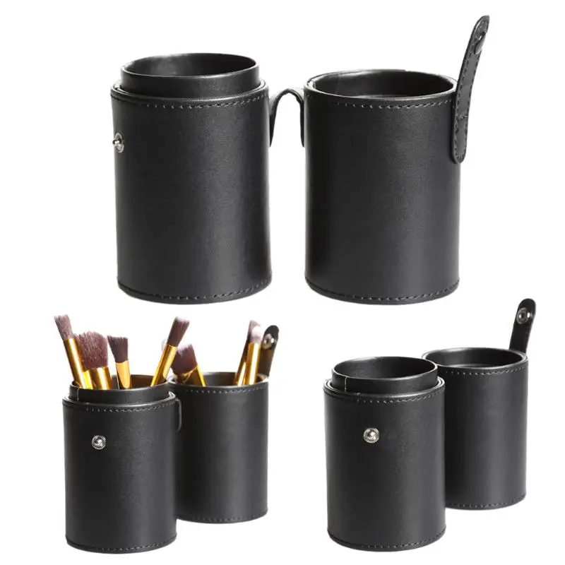 Makeup brushes holder box in makeup tool kit PU Leather Storage Holder Cosmetic Cup Case Travel Pen Organizer MakeUp Tool | Красота и