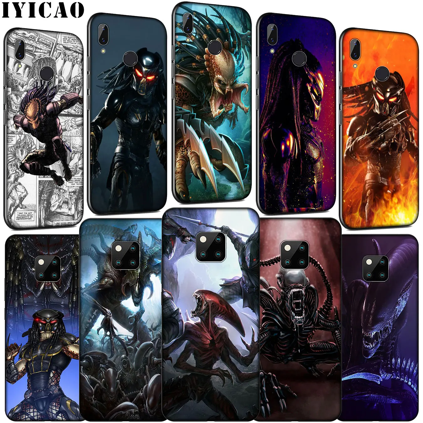 IYICAO Alien Predator Мягкий силиконовый чехол для телефона Huawei Mate 30 20 10 Pro Nova 5i 4 3 3i 2i 2 Lite