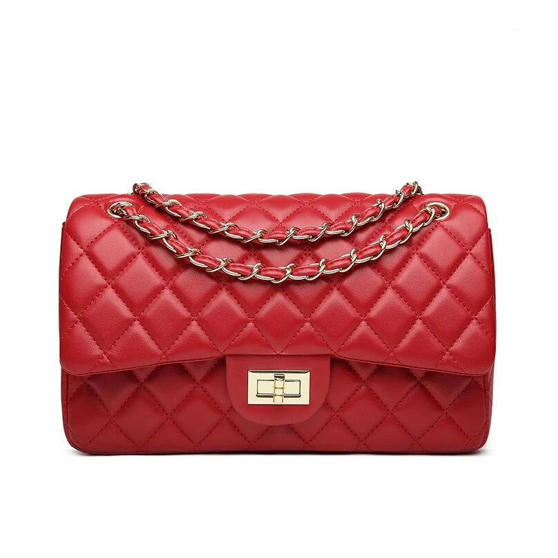 Женская сумка через плечо из натуральной кожи для женщин, роскошная дизайнерская сумка-мессенджер из овечьей кожи, сумка через плечо для - Цвет: Red
