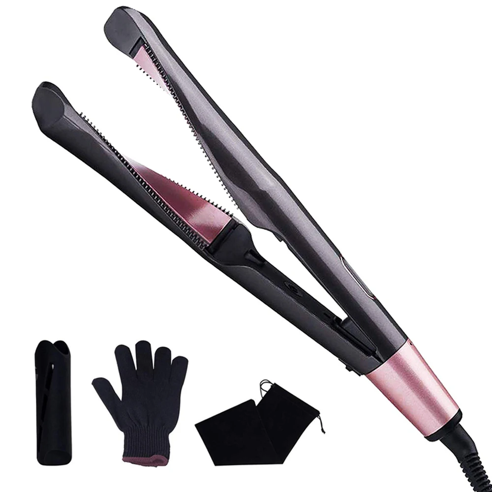 

2 in 1 Hair Straightener and Curler Ceramic Coated Plates Flat Iron Straighteners Twist Hair Wave Crimper Irons Curling Tongs