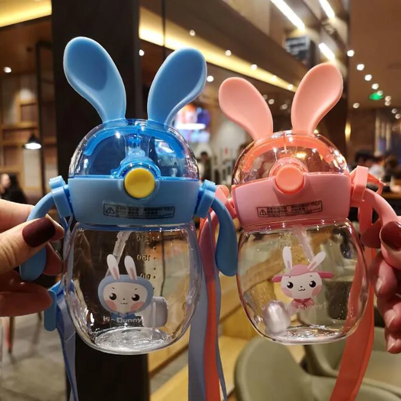 360 Drinking Wide Mouth Feeding Bottle Water With Handle Silicone Straw Training Milk Babies Suction Cups Leakproof