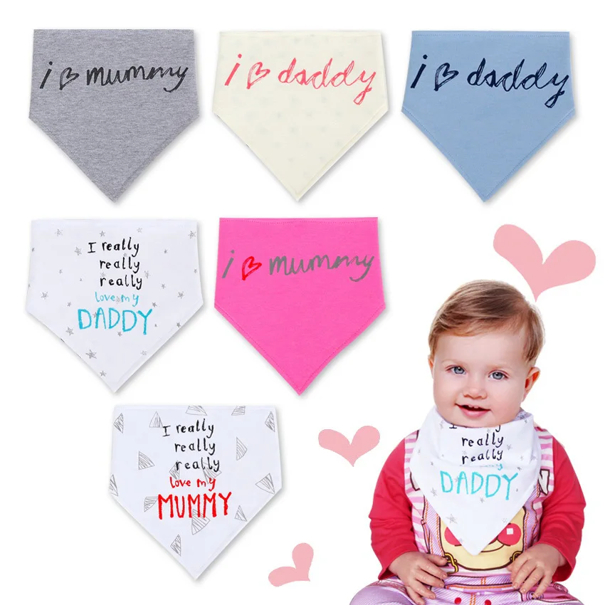 

Korean-style Double Layer Waterproof Thick Love Dad Love Mom Triangular Binder/Bibs/Bib