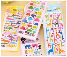 1 unids/lote animales de dibujos animados encantadores 3D pegatina PVC DIY pegatina niños regalos decorativos pegatina DIY papelería(China)
