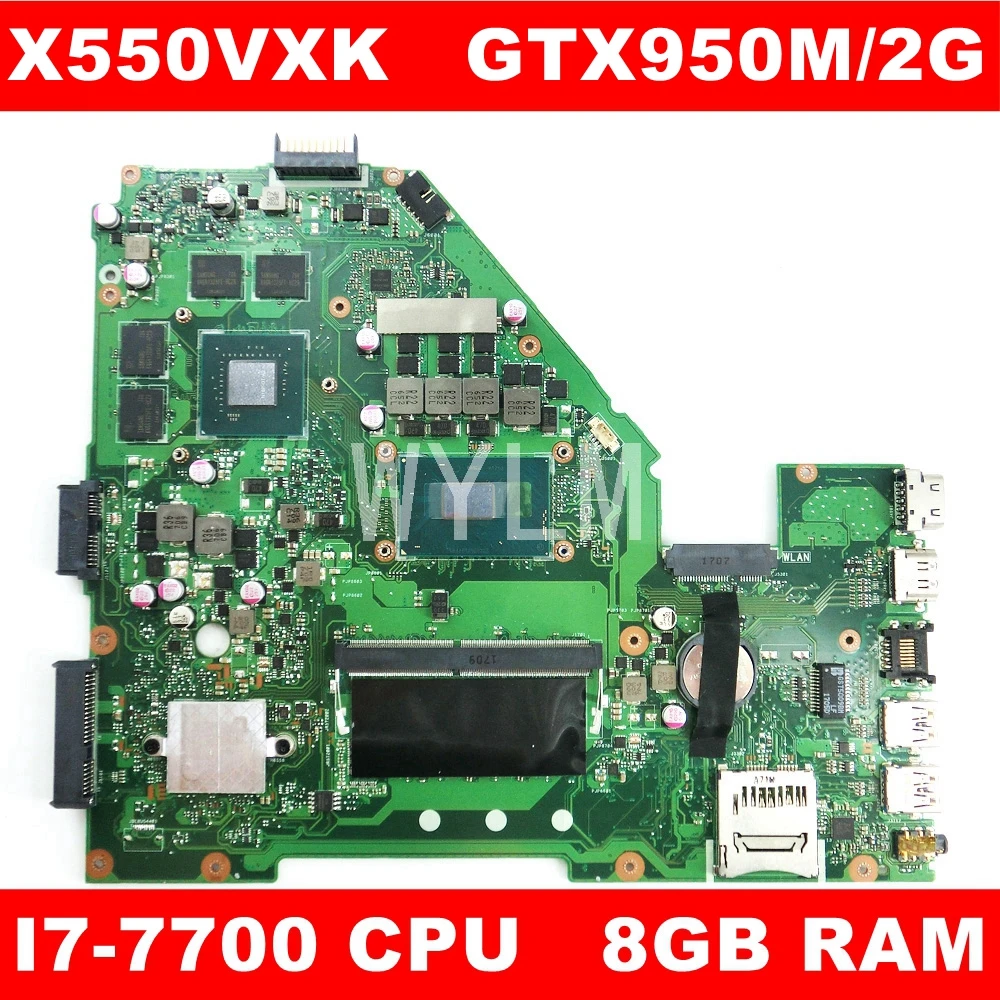 X550VXK Motherboard 8G/I7 7700HQ GTX950M/2GB Mainboard REV2.0 For ASUS