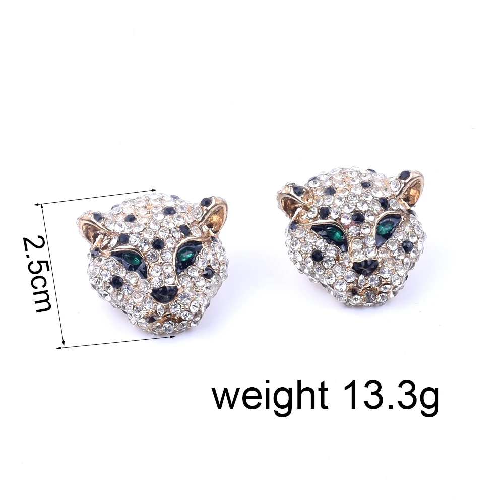 Fashion Punk Rock Special Leopard Head Women Earrings Exaggerated Personality Animal Gold Stud Earrings Charm Statement
