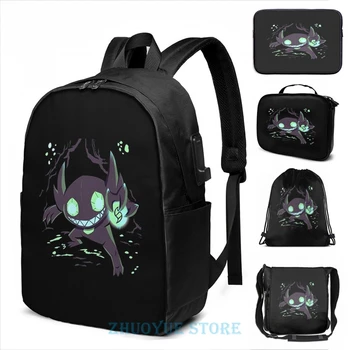

Funny Graphic print Sableye In A Cave USB Charge Backpack men School bags Women bag Travel laptop bag
