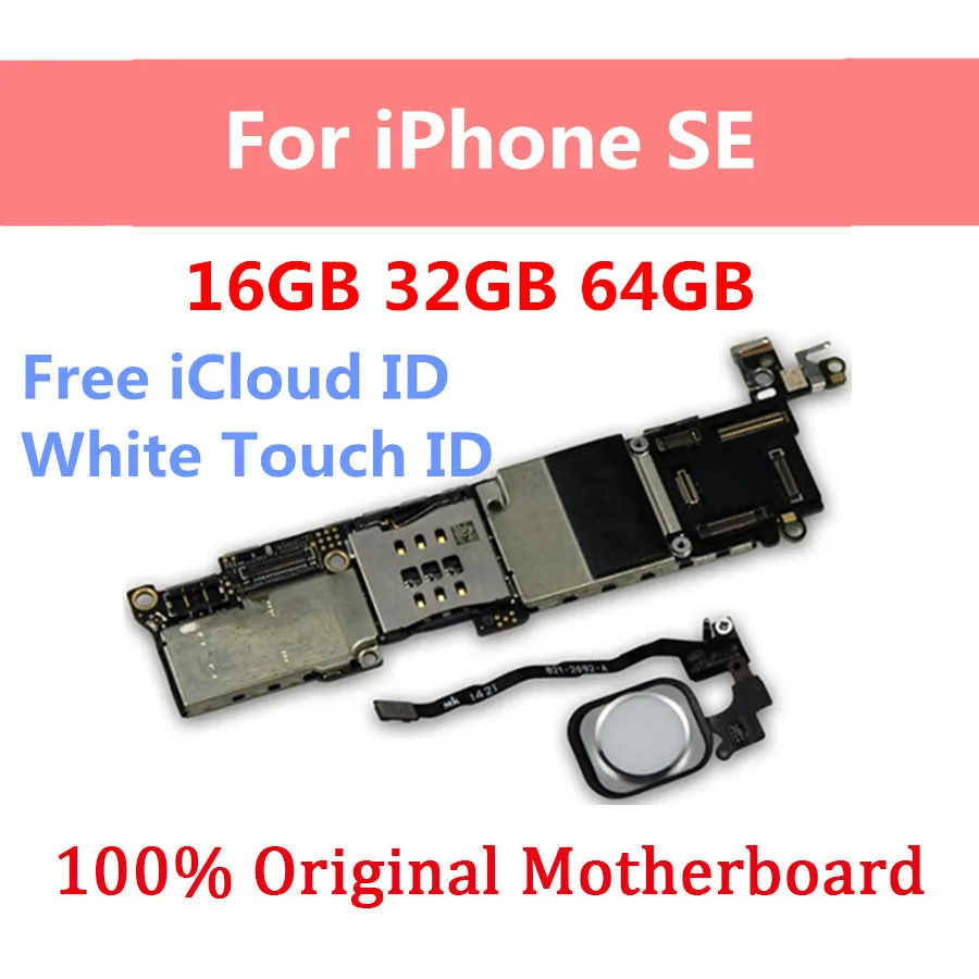 Заводская Разблокировка для iphone SE материнская плата для iphone SE с сенсорным ID логическая плата с чипами оригинальная разблокированная 16 ГБ 32 ГБ 64 ГБ