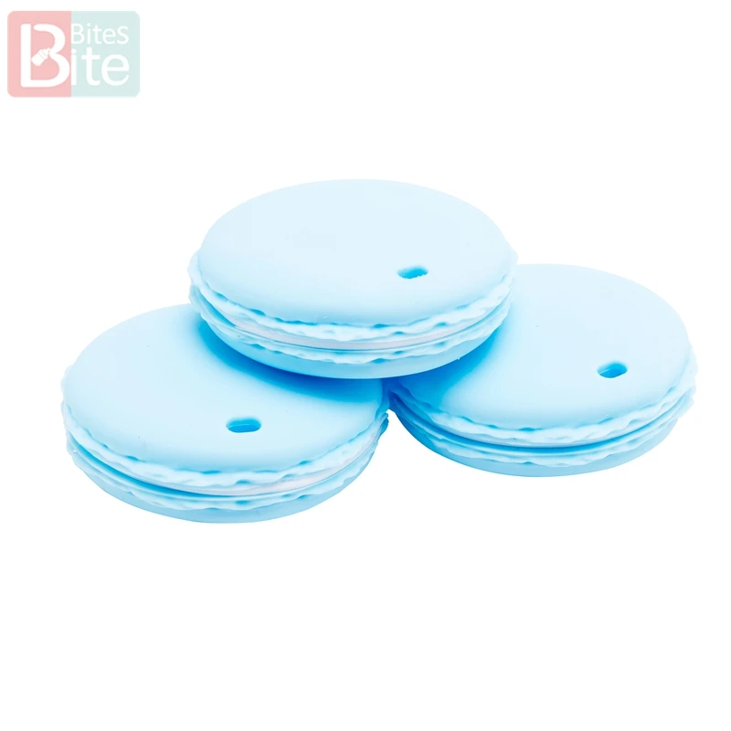 Candy blue 1 шт. Детские Силиконовые Прорезыватели Макарон печенье еда класс перле силиконовые бусины-прорезыватели грызунов DIY Соска-подвеска детские товары - Цвет: Candy blue