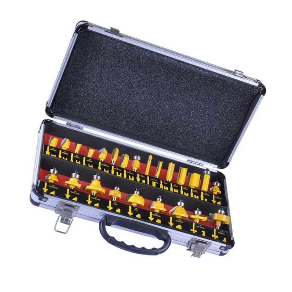 

24PCS 1/4in Shank Router Bit Carbide Tip Set Woodworking Tool Kit Resist Torsion Router Bits 2020 New Arrival 2020