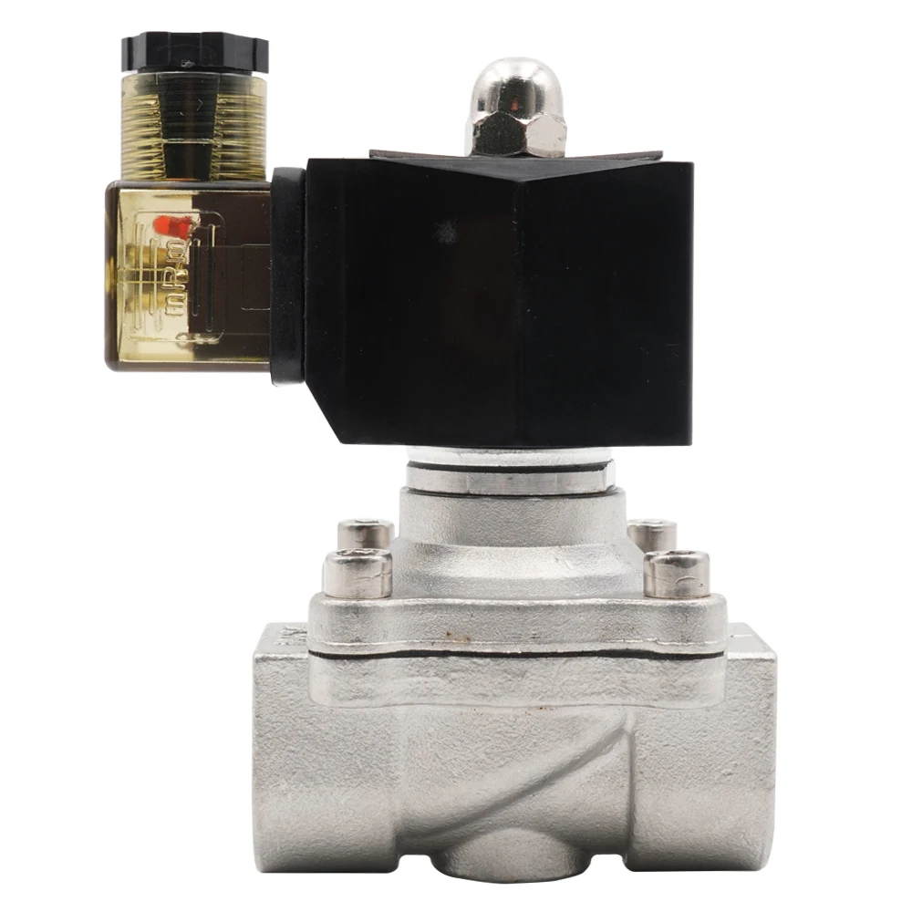 G3/8" to G2",Normally Closed Solenoid Valve,304 Stainless Steel Water Oil Valves,Moisture Proof,AC 110V 220V 380V 24V,DC 12V 24V