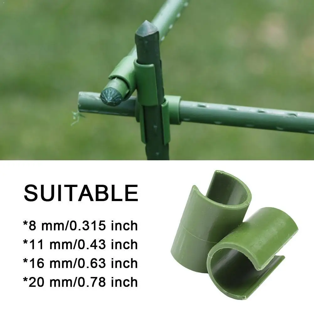 

10 PCS Cross Plastic clips Plant support Fixed Connector Gardening Fastener Adjustable Diameter Agriculture 8-20mm Pillars D0W4