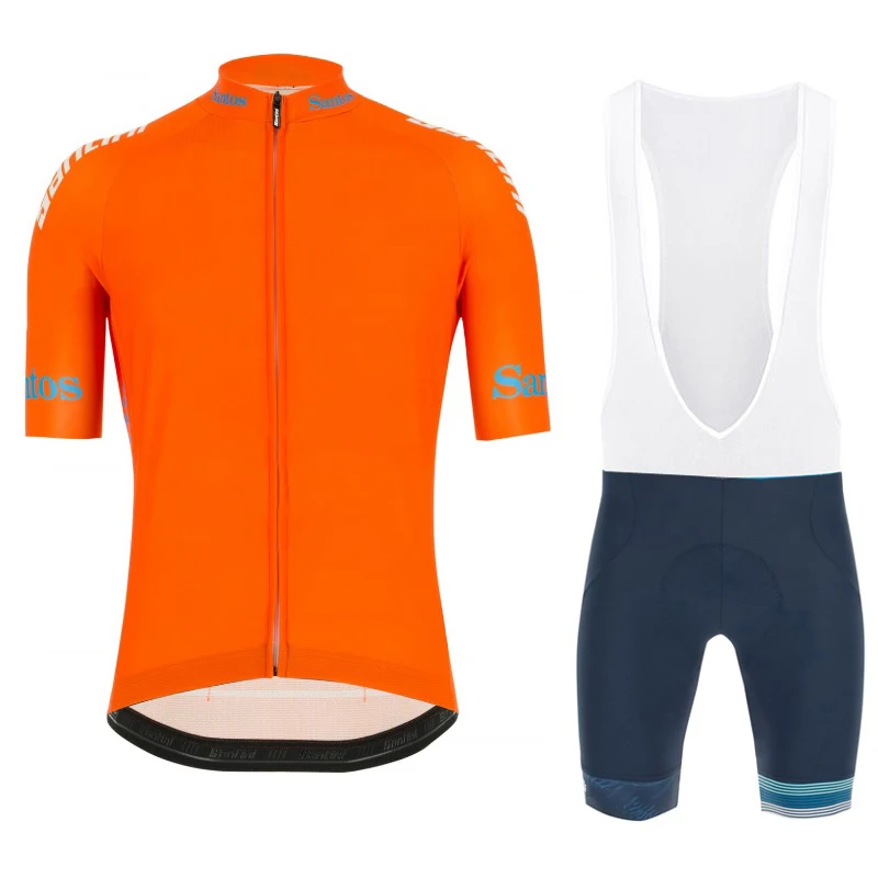 

CyclingEasy 41353 2019 UNDER ORANGE Cycling Jersey Maillot Ciclismo Short Sleeve and Cycling bib Shorts Cycling Kits Strap