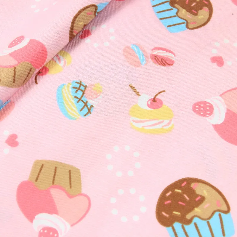 

Pink Cartoon Pattern Printed Cotton Twill Fabric For Patchwork DIY Sewing Quilting Cotton Twill Fabric Material Handmade Textile