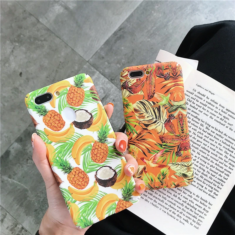 The best-selling new gold fruit and green leaf pattern mobile phone protection shell for iphone 7 case x xr max 6 8 plus |