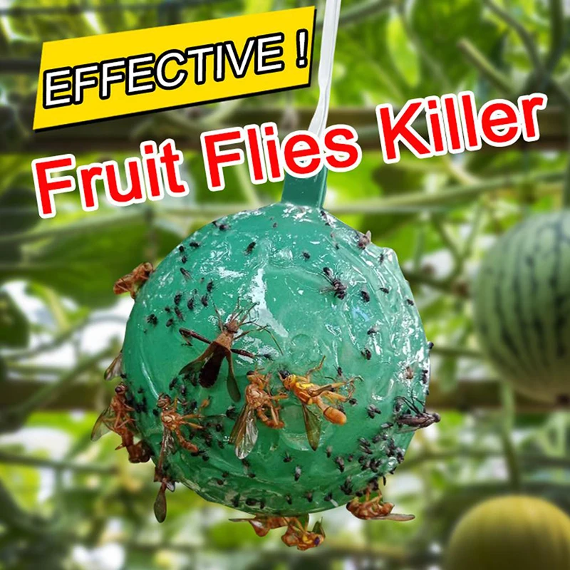 Hanging Fly Trap Ball Fruit Fly Catcher Sticky Trap Fly Outdoor Disposable Wasp