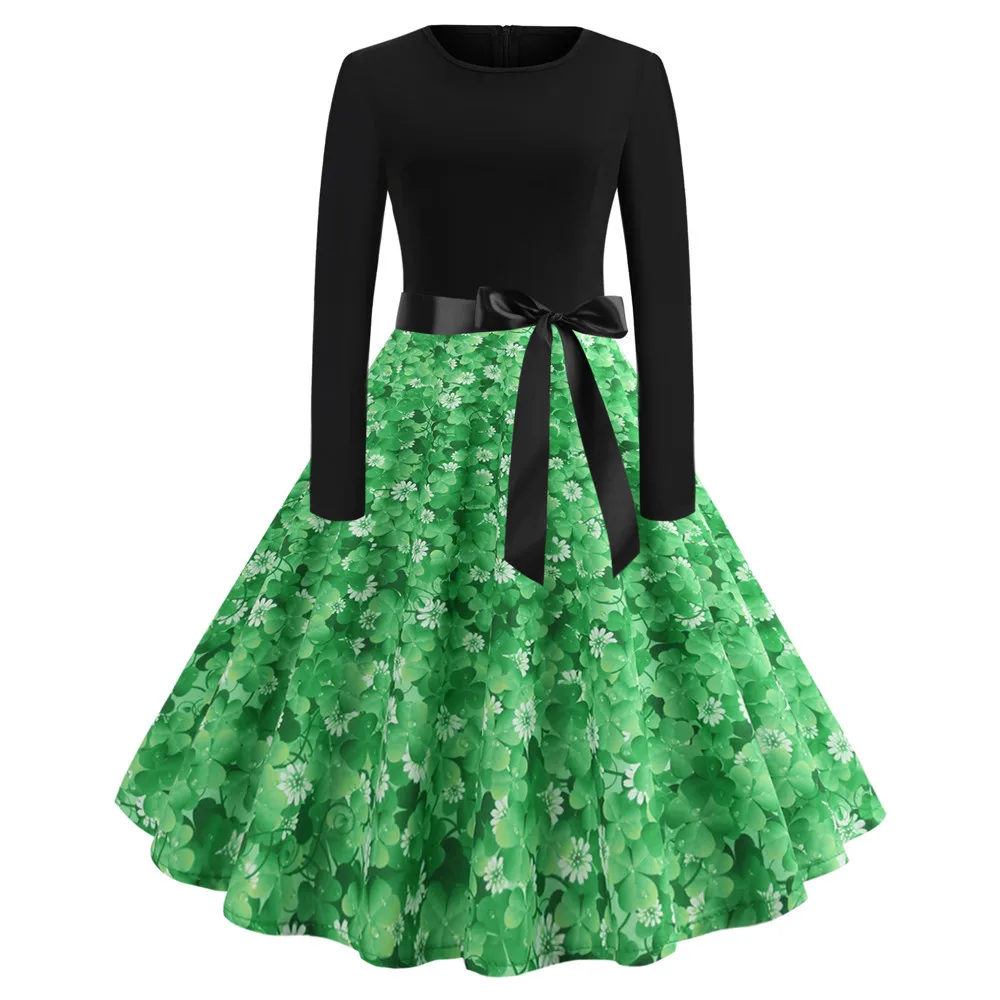 2019 парады Святого Патрика Ирландское платье ко Дню Sunday Retro Lucky You Green Three Leaf Shamrock Clover
