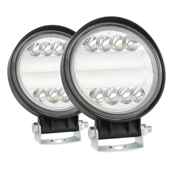 

NEW-2PCS 4Inch 72W Four Row Round LED Off-Road Vehicle Work Light Fog Led Off Road Lights for Trucks Jeep ATV UTV SUV Boat Marin