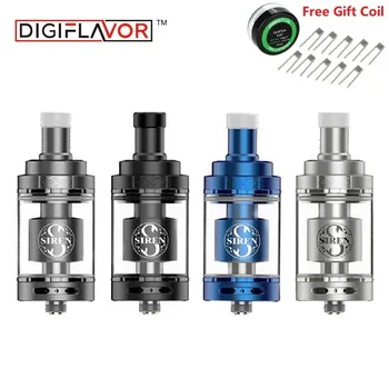 

Free Gift Original Digiflavor Siren 2 GTA MTL Atomizer 4.5ml Capacity 24mm Diameter with SS 510 Drip Tips Vape Tank Vs Zeus Dual
