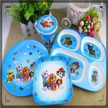 Paw Patrol миска, блюдо, тарелка, мультфильм рисунок Шесть Один Детский сад собака патруль команда посуда чашка миска ложка набор