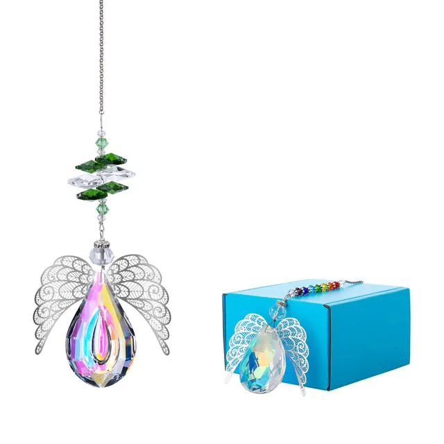 H&D 3Db Crystal Angel Suncatcher Ab Prizmák Lógó Ablak Medál Dísz Díszítő Világos Kerti Otthoni Esküvői Dekoráció Ajándék - Image 6