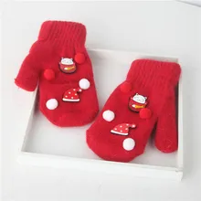 Зимние рождественские детские перчатки; детские теплые вязаные перчатки для мальчиков и девочек; зимние перчатки с принтом; перчатки для детей#15