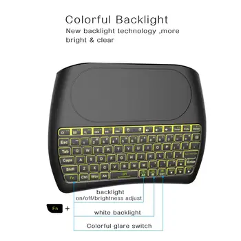 

3 in 1 D8 2.4G Wireless Mini Keyboard Air Mouse Touchpad Controller w/Backlight for Android TV Box Mini Keyboard HIgh Quality