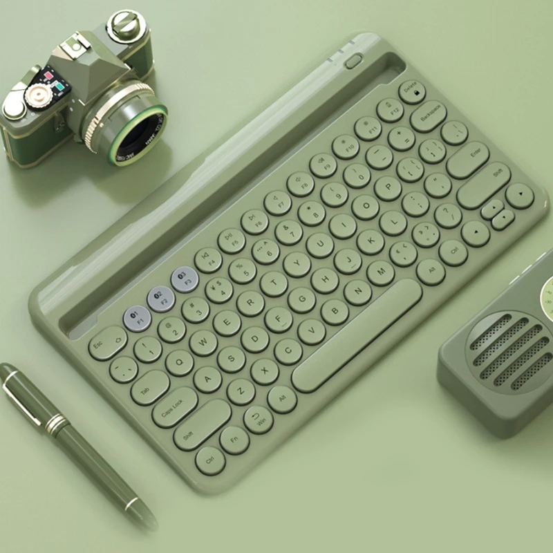 

Universal 3-mode Wireless Keyboard Mute with Bracket Mechanical Gaming Bluetooth-compatible Keyboard RGB ABS 78 Keycap