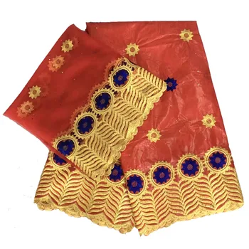 

High Quality African Bazin Riche Getzner Lace Fabric With Jacquard Embroidery Cotton fabric African Bazin broder Dress DE4-9