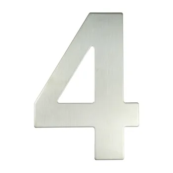 

15cm House Number Sign #4 Huisnummer Outdoor Silver 6 inch.Door Numbers Plate Home Address Signage Numeros Casa Exterior Big