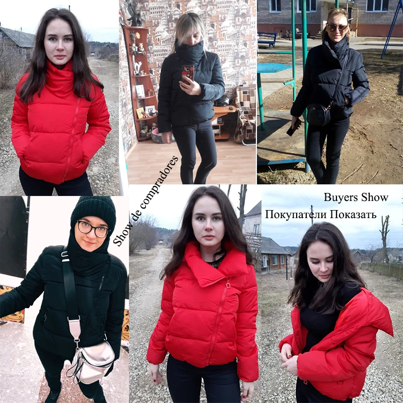 Женская короткая куртка Parkas Mujer осенняя куртка пальто Модная Осенняя однотонная теплая Повседневная пуховая парка с подкладкой Женское пальто