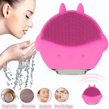 

Electric Silicone Facial Cleansing Brush Sonic Vibration Massage USB Rechargeable Smart Ultrasonic Face Cleaner Beauty Tool