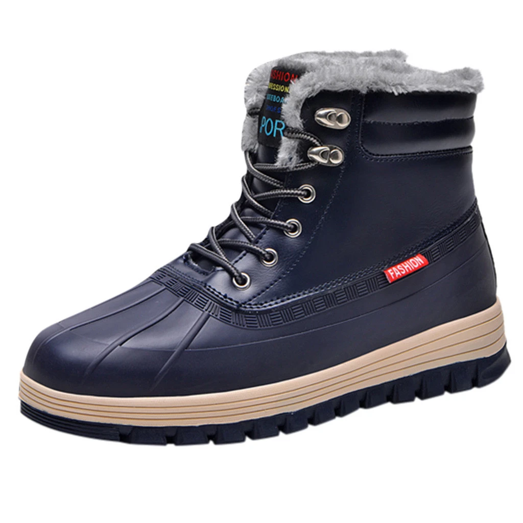 BU SAGACE/Зимние ботильоны; мужские ботинки Martens из натуральной кожи; теплые плюшевые зимние ботинки; безопасные рабочие ботинки для улицы; chaussure homme; размеры 39-48; 117 - Цвет: BU