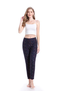 

2019 New Camel Cashmere Winter Women Floweral Middle-aged Mother's Kneepad Pants Warm Female Large Size Elastic Waist Trousers